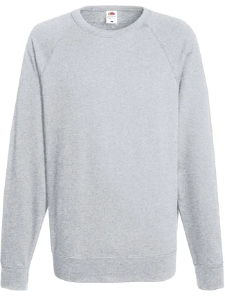 Fruit of the Loom Lightweight Raglan Sweat Pánska raglánová mikina 16.2138 heather grey