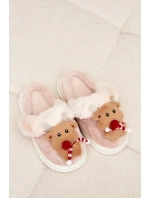 Vánoční kožené domácí pantofle dámské sobi béžové Ilianne Vánoční kožené domácí pantofle dámské sobi béžové Ilianne