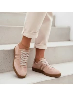 Zazoo N1068 Dámske semišové nízke tenisky Dirty Pink