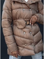 Dámsky prešívaný zimný kabát BLOOM camel FashionStreet TY4536