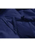 Tmavomodrá páperová dámska vesta s kapucňou (5M720-215) Tmavomodrá páperová dámska vesta s kapucňou (5M720-215)