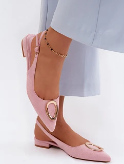 Dámske sandále na nízkom podpätku s ozdobou Pink Sparkle