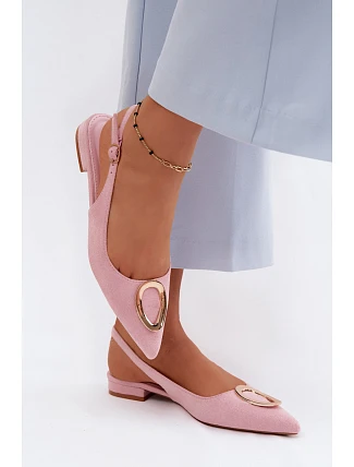 Dámske sandále na nízkom podpätku s ozdobou Pink Sparkle