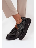 Poloplatformové topánky model 219107 Krok v štýle Poloplatformové topánky model 219107 Krok v štýle