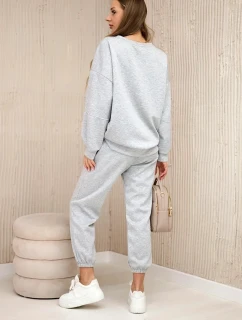 Súprava tepláky + nohavice maslová tkanina svetlosivá