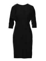 S242 Šaty s netopierími rukávmi - čierne