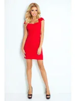 Červené šaty s pekným výstrihom model 4976545