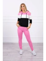 Farebná pruhovaná súprava svetloružová+ecru Farebná pruhovaná súprava svetloružová+ecru