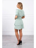 Tmavo mätové šaty do pása Tmavo mätové šaty do pása