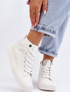 Damskie Wysokie Trampki Materiałowe Big Star LL274445 Białe