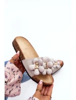 Klapki Damskie Z Ozdobami Szare Bunlia