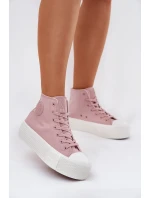 Dámske plátenné tenisky na platforme Big Star - ružové