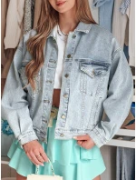 Dámska nadrozmerná džínsová bunda STEFANIA modrá FashionStreet TY4895