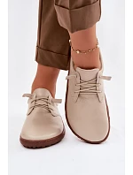 Kožené dámské polobotky Barefoot Zazoo 10189 Béžové