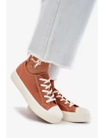 Dámske plátenné tenisky na platforme Big Star - oranžové