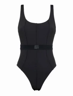 Dámske jednodielne plavky Monogram Rib KW0KW02151-BEH - Calvin Klein