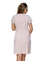 Dámska tehotenská nočná košeľa 3123 / 155625 Oudr Pink with Ecru - Lupo Line