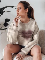 Dámska nadrozmerná mikina so srdcom DESSER béžová FashionStreet BY1465