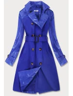 Svetlo modrý tenký kabát z rôznych spojených materiálov (YR2027)