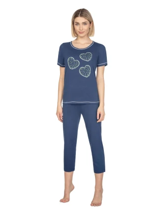 Dámske pyžamo 667 tmavomodré plus - REGINA