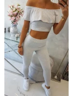 Sada s volánikmi svetlo šedá