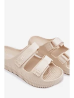 Piankowe Klapki Damskie Z Rzepami Big Star RR274A529 Beżowe