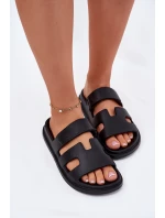 Piankowe Klapki Damskie Czarne Dimelle