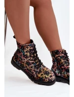 Botki Damskie Ocieplane W Kwiaty Artiker 57C1050 Multikolor