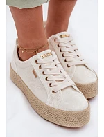 Dámske espadrilky Tenisky na platforme Big Star TT274346 Ecru