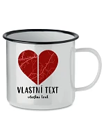 Personalizovaný retro plechový pohár – Dve miesta, jedno srdce Personalizovaný retro plechový pohár – Dve miesta, jedno srdce