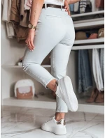 Dámske bavlnené nohavice slim fit s opaskom TAIRONIK svetlo sivá FashionStreet UY2538 Dámske bavlnené nohavice slim fit s opaskom TAIRONIK svetlo sivá FashionStreet UY2538
