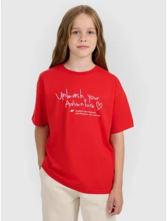 Dievčenské tričko s potlačou 4F 4FJRAW25TTSHF3188-62S