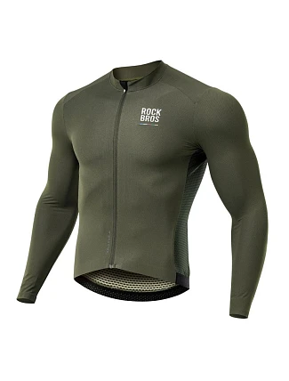 Cyklistický dres Rockbros 15220003004 ROAD TO SKY, pánsky, s dlhým rukávom, veľkosť L – zelený Cyklistický dres Rockbros 15220003004 ROAD TO SKY, pánsky, s dlhým rukávom, veľkosť L – zelený