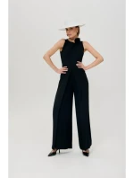 K184 Kombinéza so širokými nohavicami - čierna