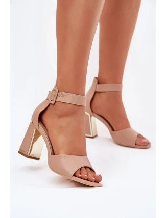 Sandále na podpätku model 214392 Krok v štýle