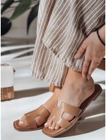 KLASSINO khaki FashionStreet dámske žabky s výrezom ZY0881