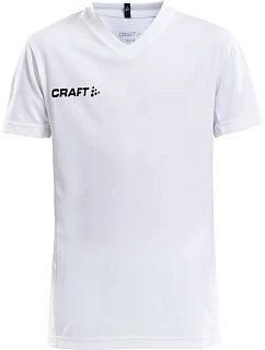 Craft Teamwear Squad Go Jersey Solid Jr Detské športové tričko s výstrihom do V 82.5582 biele