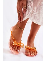Damskie Gumowe Klapki Japonki Pomarańczowe Monise