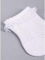 Yoclub Dievčenské ponožky s volánikom 3Pack SKL-0008G-0100 White