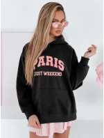 Dámska nadrozmerná mikina PARISSIA black FashionStreet BY1453 Dámska nadrozmerná mikina PARISSIA black FashionStreet BY1453