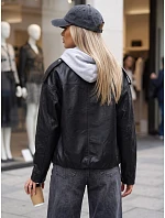 Dámska bunda v štýle Ramones z ekologickej kože, čierna, FashionStreet TY5917 Dámska bunda v štýle Ramones z ekologickej kože, čierna, FashionStreet TY5917