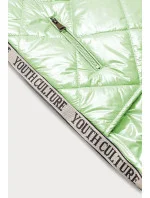 Lesklá dámska vesta v mätovej farbe (AG3-02)