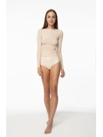 Jednoduché tričko s dlhým rukávom béžová - Julimex Jednoduché tričko s dlhým rukávom béžová - Julimex