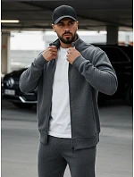 Pánska mikina na zips s kapucňou, antracitová, BX4111 – Hi-Tec