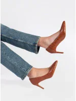 Štýlové hnedé lodičky na ihličkovom podpätku Štýlové hnedé lodičky na ihličkovom podpätku