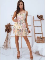 MADI ecru kvetinové šaty FashionStreet EY1616 MADI ecru kvetinové šaty FashionStreet EY1616