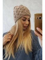 Fleecová čiapka Teresa K285 tmavo béžová