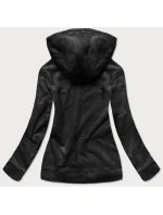 Čierna dámska plyšová mikina (HH033)