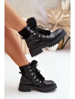 Ocieplane Botki Trapery Na Zamek Z Eko Skóry Czarne Willatta