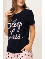 Dámske pyžamo 135/256 tm. modré s ružovou - Karol